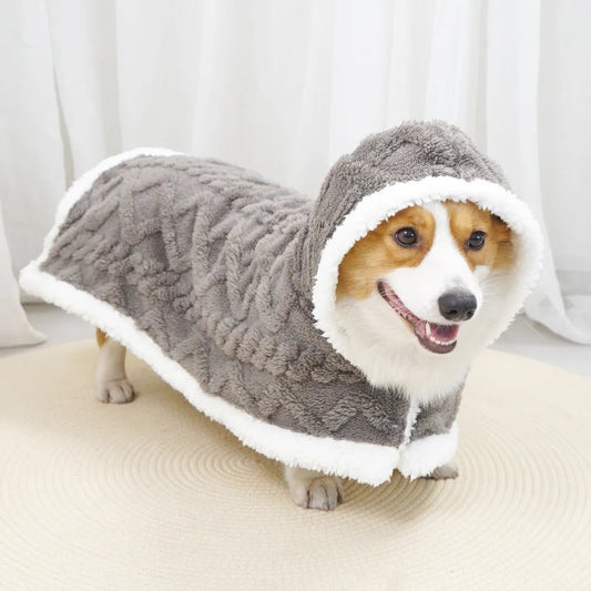 Winter Warm Pet Cloak Dog Blanket Thick Plush Dog Jacket Clothes Cat Clothing Pet Clothing Teddy Corgi Coat - Annie Paw WearHome Dog AccessoriesAnnie Paw Wear