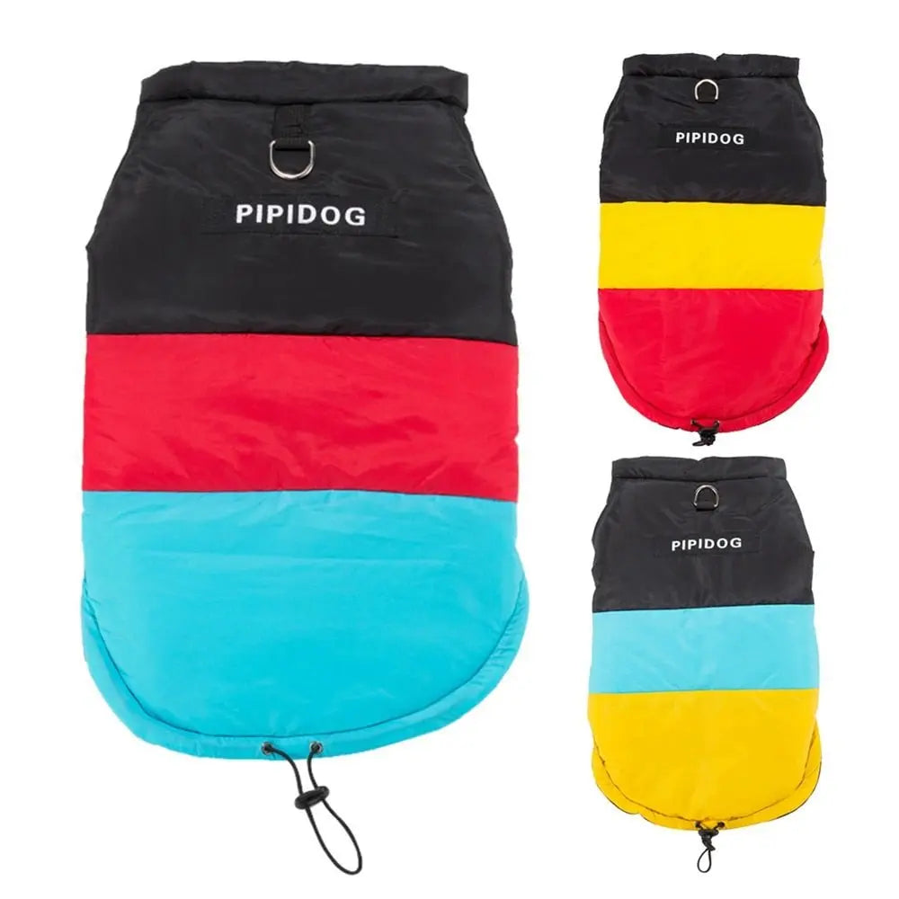 Winter Windproof Dog Down Jacket Color-Blocked Warm Coat for Small Dogs Chihuahua Clothing - Annie Paw WearWinter OutwearAnniePaw Wear