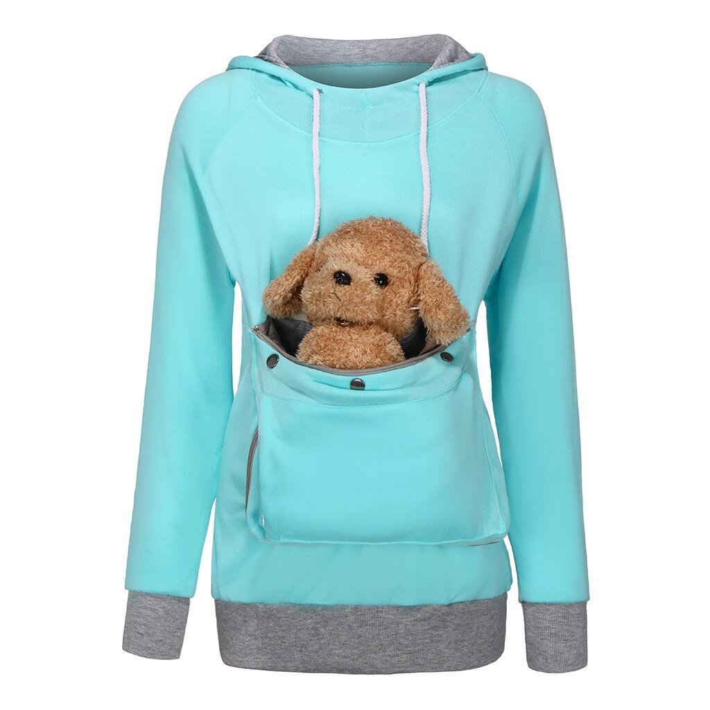 Women Men s Cozy Kangaroo Pouch Hoodie Dog Pullover with Cuddle