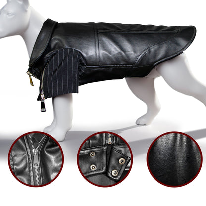 Zip-Leg Leather Handmade Jackets for Dogs Cats - Annie Paw WearWinter OutwearAnniePaw Wear